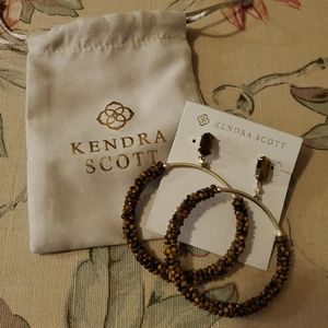 Kendra Scott Russel Beaded Hoops in Brown